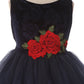 Velvet Rose Patch Plus Size Girl Dress