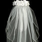 Accessories - White Flower Pearl Rhinestone Crown Veil