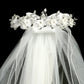 Accessories - White Flower Rhinestone Crown Veil