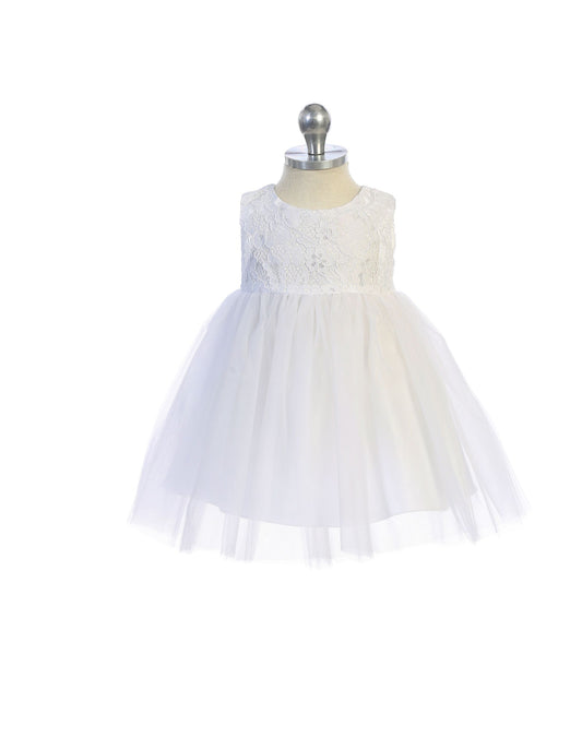 White & Ivory Lace Baby Dress