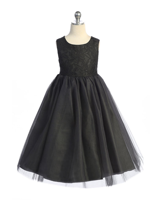 Black Lace Top/ Tulle Skirt (Tea Length)