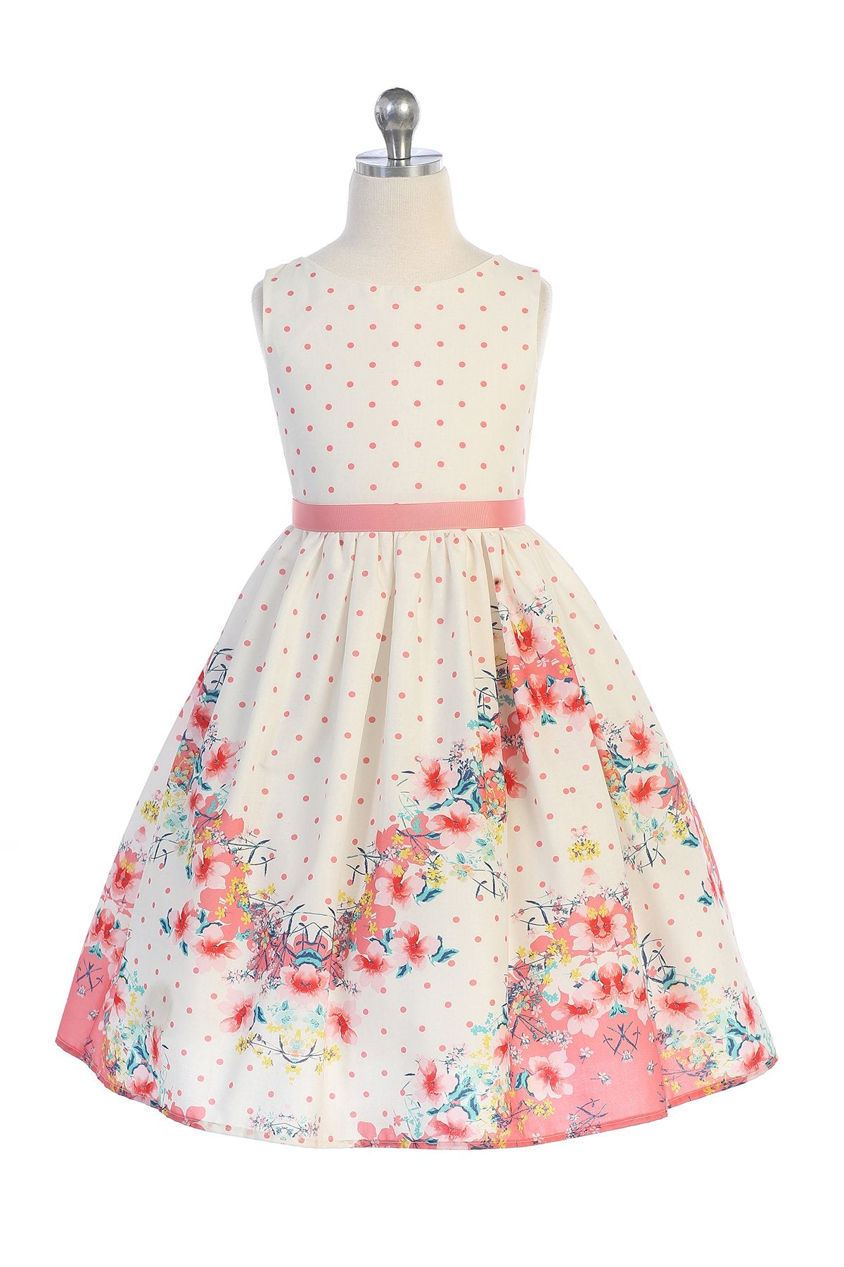 Dress - Chevron Floral Cotton Dress