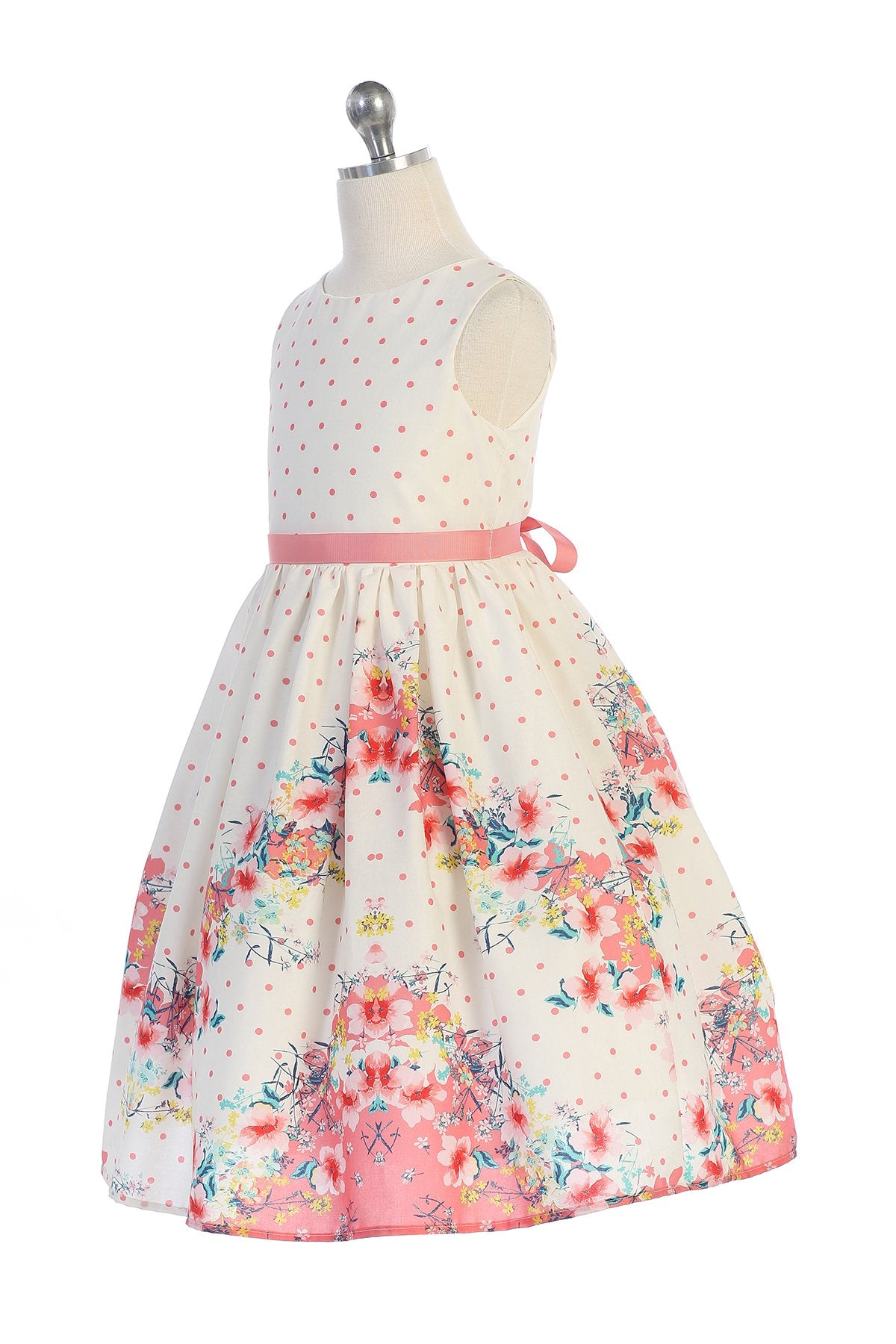 Dress - Chevron Floral Cotton Dress