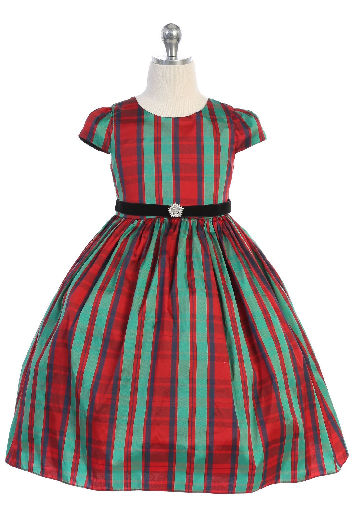 Dress - Classic Plaid Sleeve Plus Size Girl Dress
