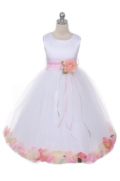 Dress - Flower Petal Dress W/ Sash (Ivory Dress) 1of2