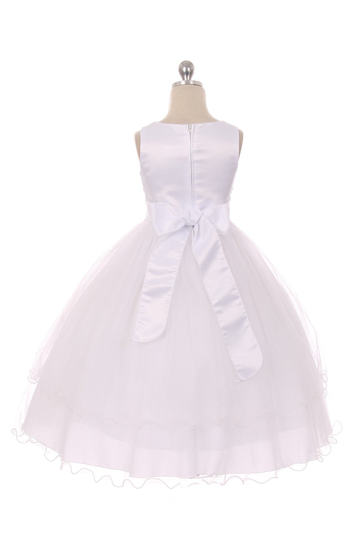 Dress - Lace Trim Long Tulle Dress