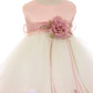 Dress - Rose Top Satin Flower Petal Baby Dress With Organza Sash