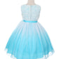 Dress - Rosette Bodice Ombre Girl Dress