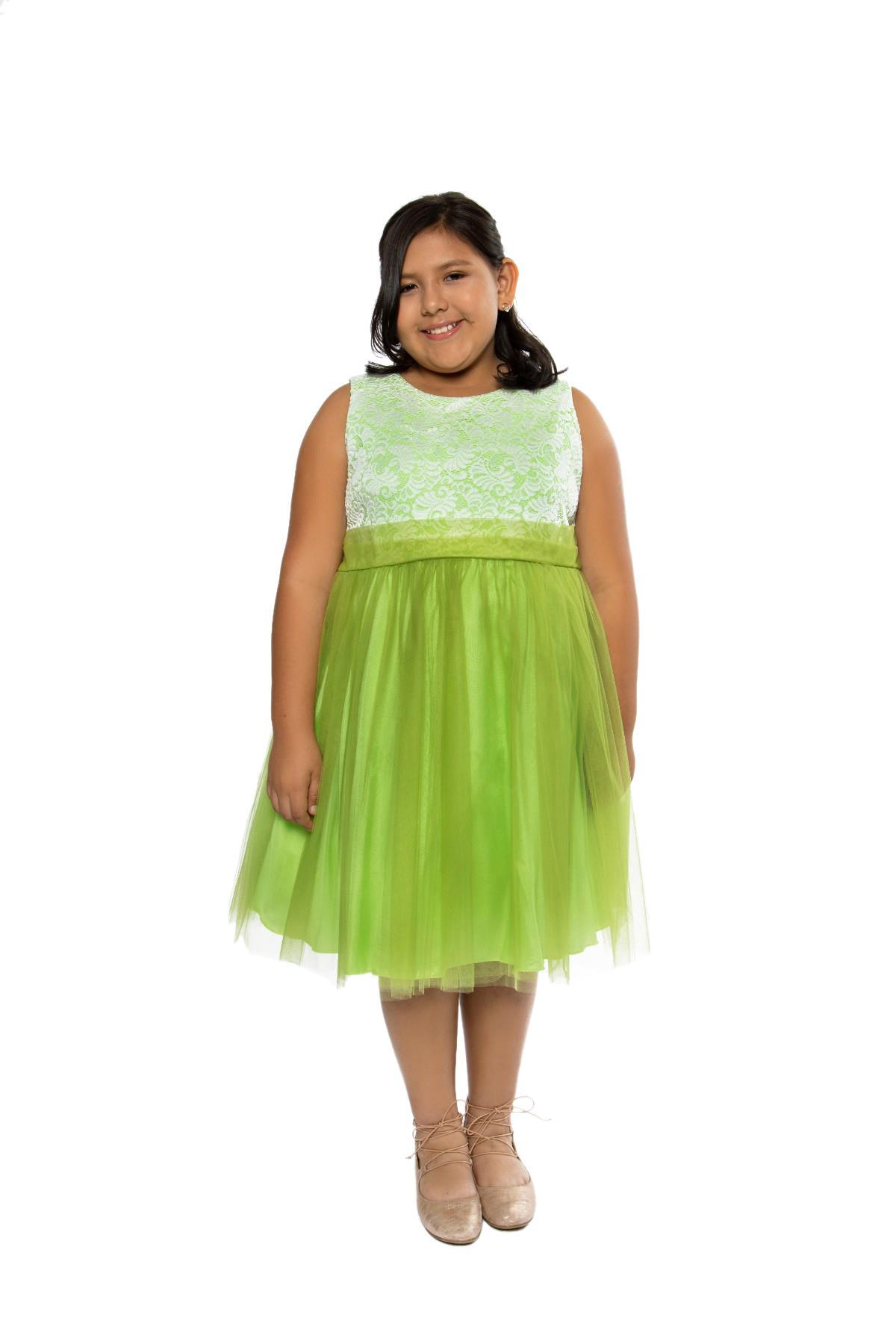 Dress - Stretch Lace Tulle Plus Size Girl Dress