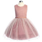 Dress - Stretch Lace Tulle Velvet Trim Plus Size Girl Dress